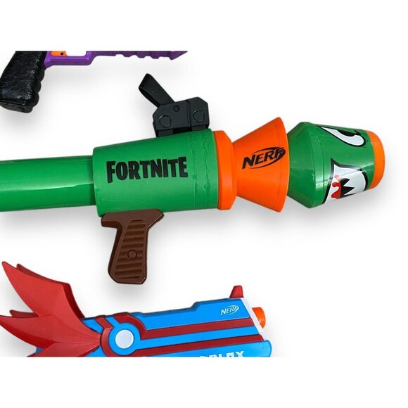 Nerf X Fortnite & Roblox Gun Lot Of 4: Bazooka Pistol Blaster & Revolver - Picture 6 of 6